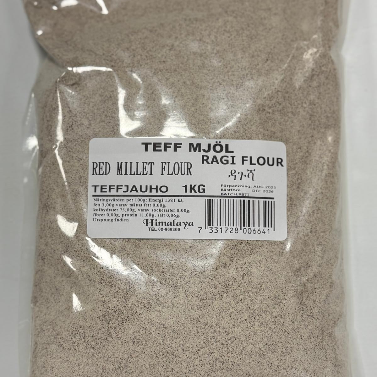Himalaya Teffmjöl / Ragi Flour / Red Millet Flour 1 KG