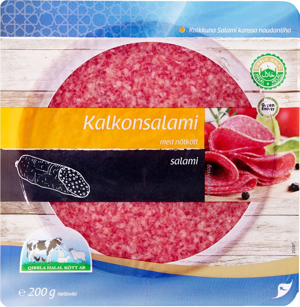Qibbla Halal Skivad kalkonsalami 200g