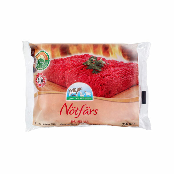 Qibbla Halal Nötfärs Fryst 750g