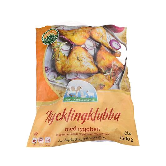 Qibla Halal Kycklingklubba Fryst 2.5 KG