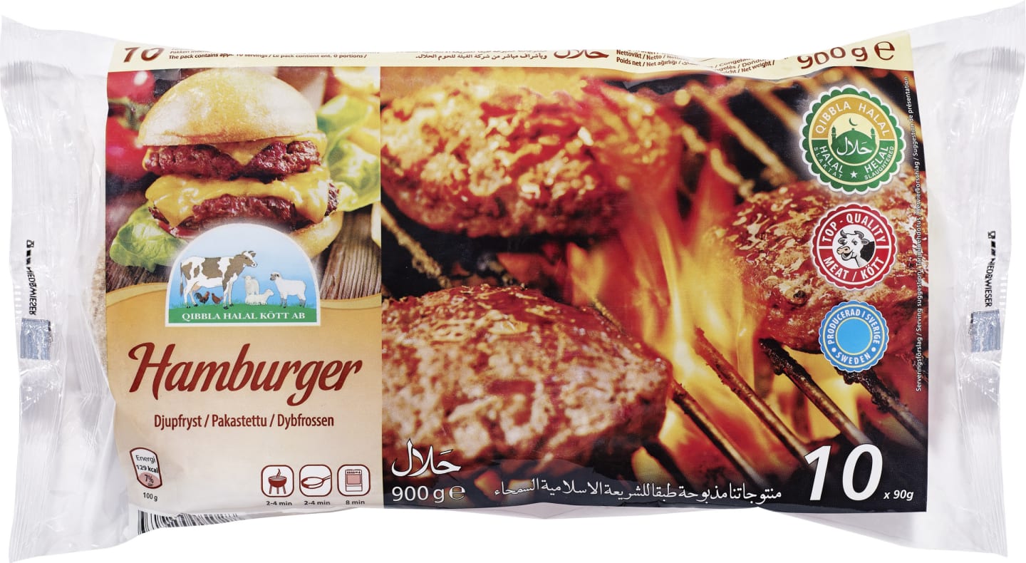 Qibbla Halal Hamburgare Fryst 900g