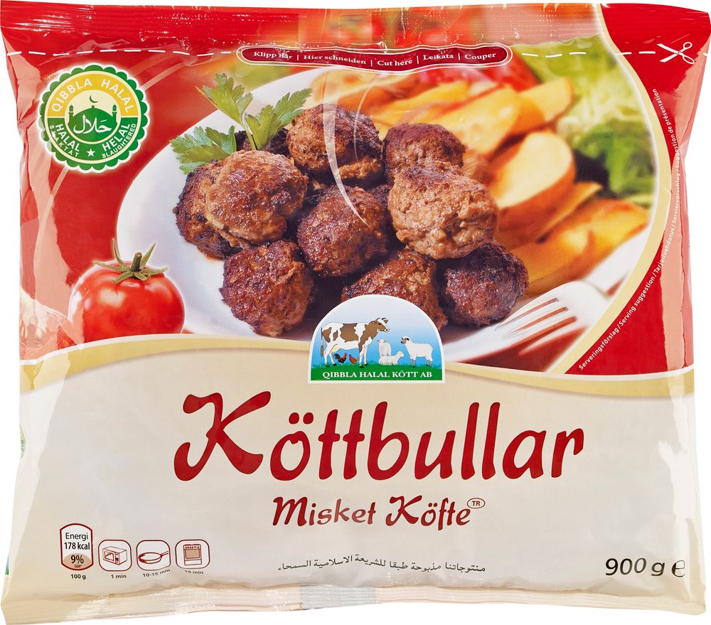 Qibbla Halal Köttbullar Fryst 900g
