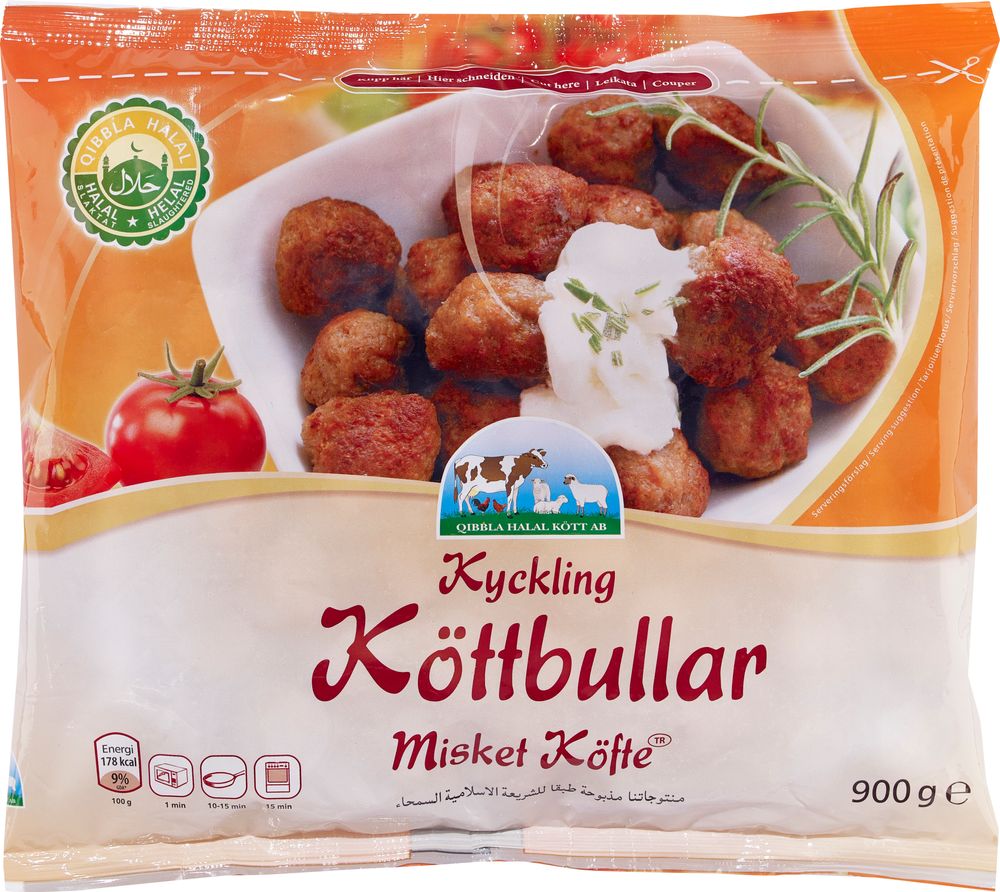 Qibbla Halal Kyckling Köttbullar Fryst 900g