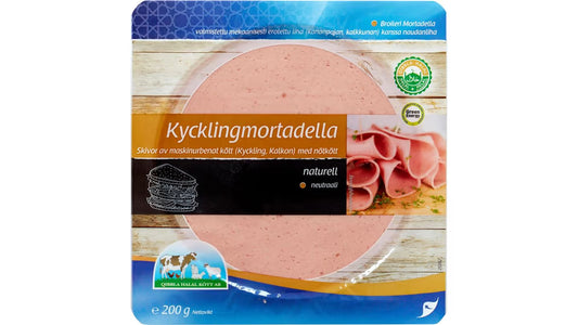 Qibbla Halal Skivad kycklingmortadella med nötkött 200g